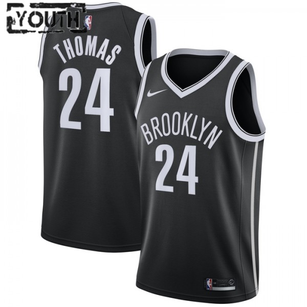 Brooklyn Nets Trikot Cameron Thomas 24 Nike 2022-23 Icon Edition Schwarz Swingman - Kinder